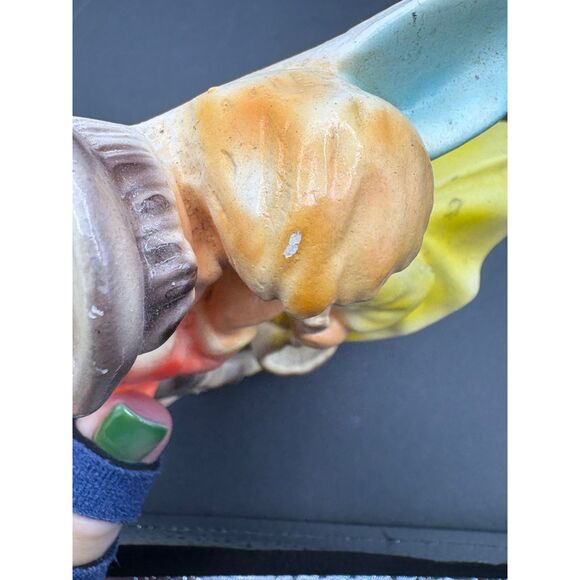 Vintage Jack & Jill Boy Girl Kissing Chalkware Wall Decor - Picture 4 of 8